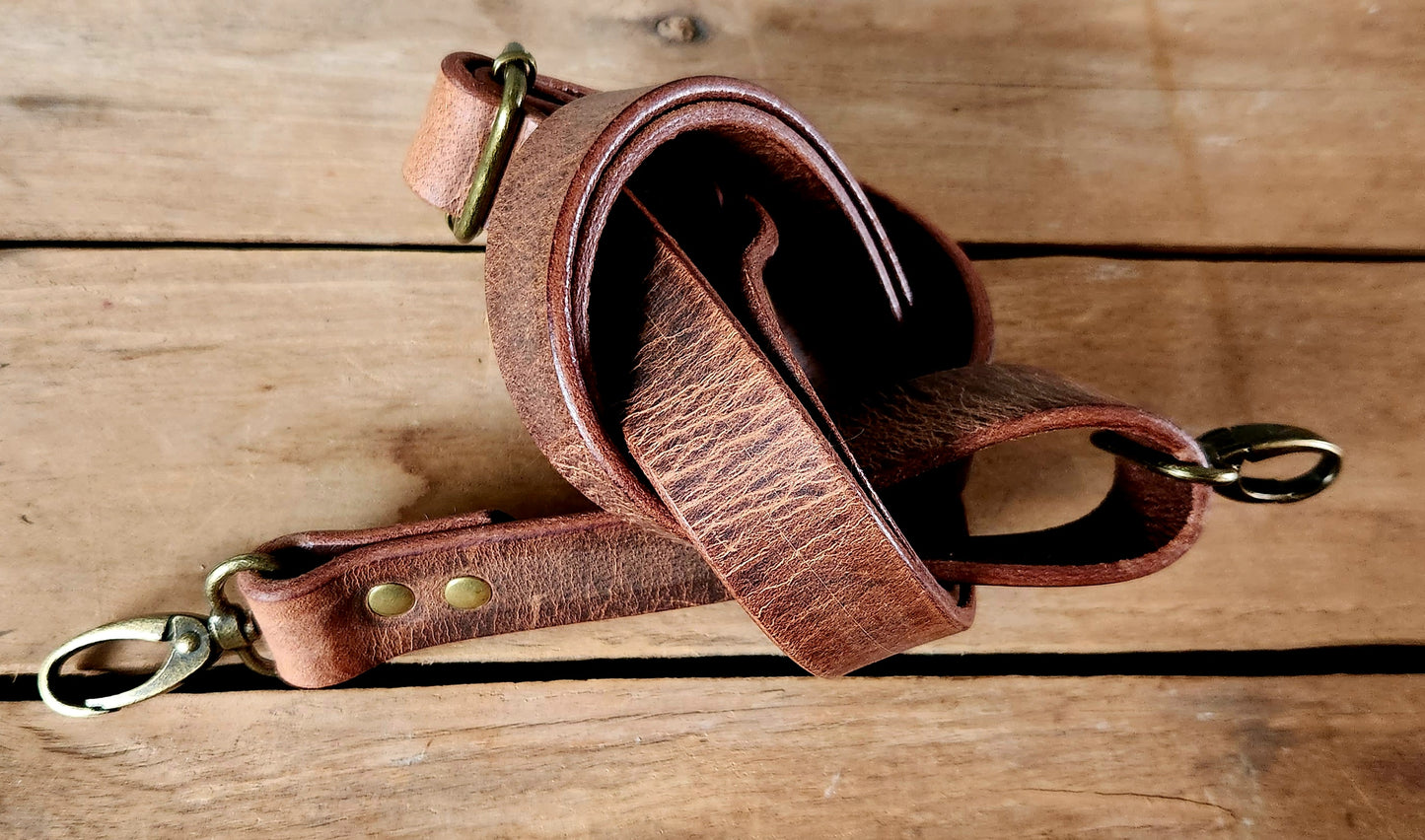 Dark brown leather large sling bag