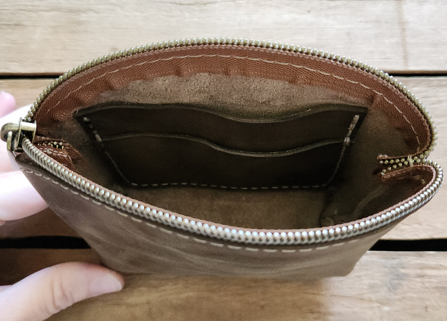 Zipper pouch with card holder