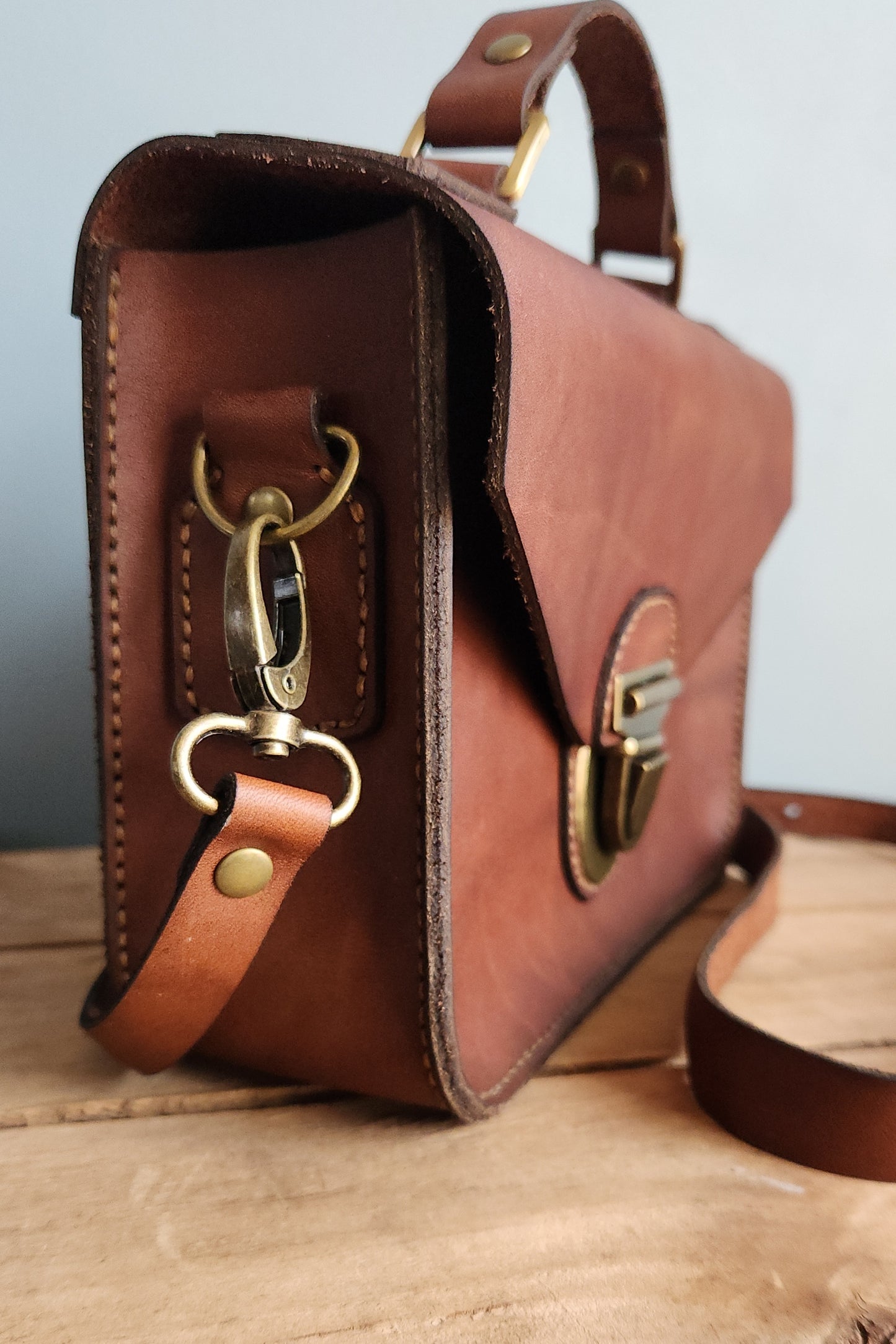 Mini leather satchel