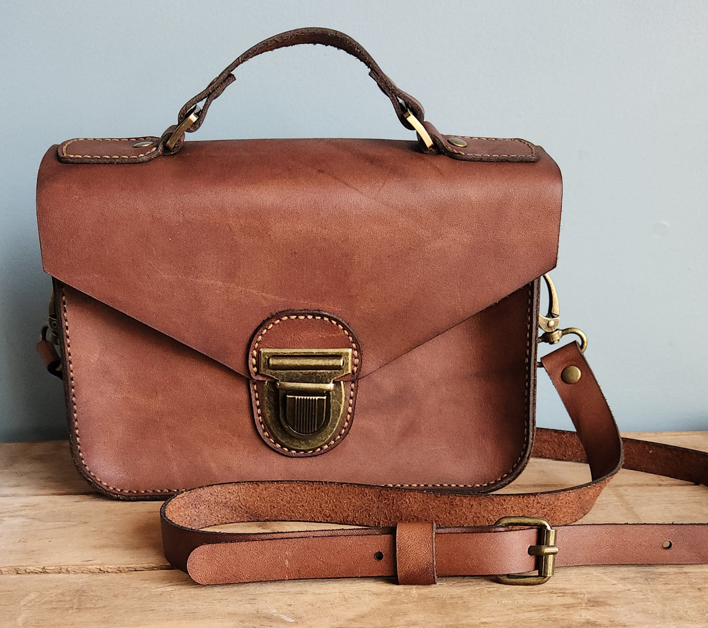 Mini leather satchel