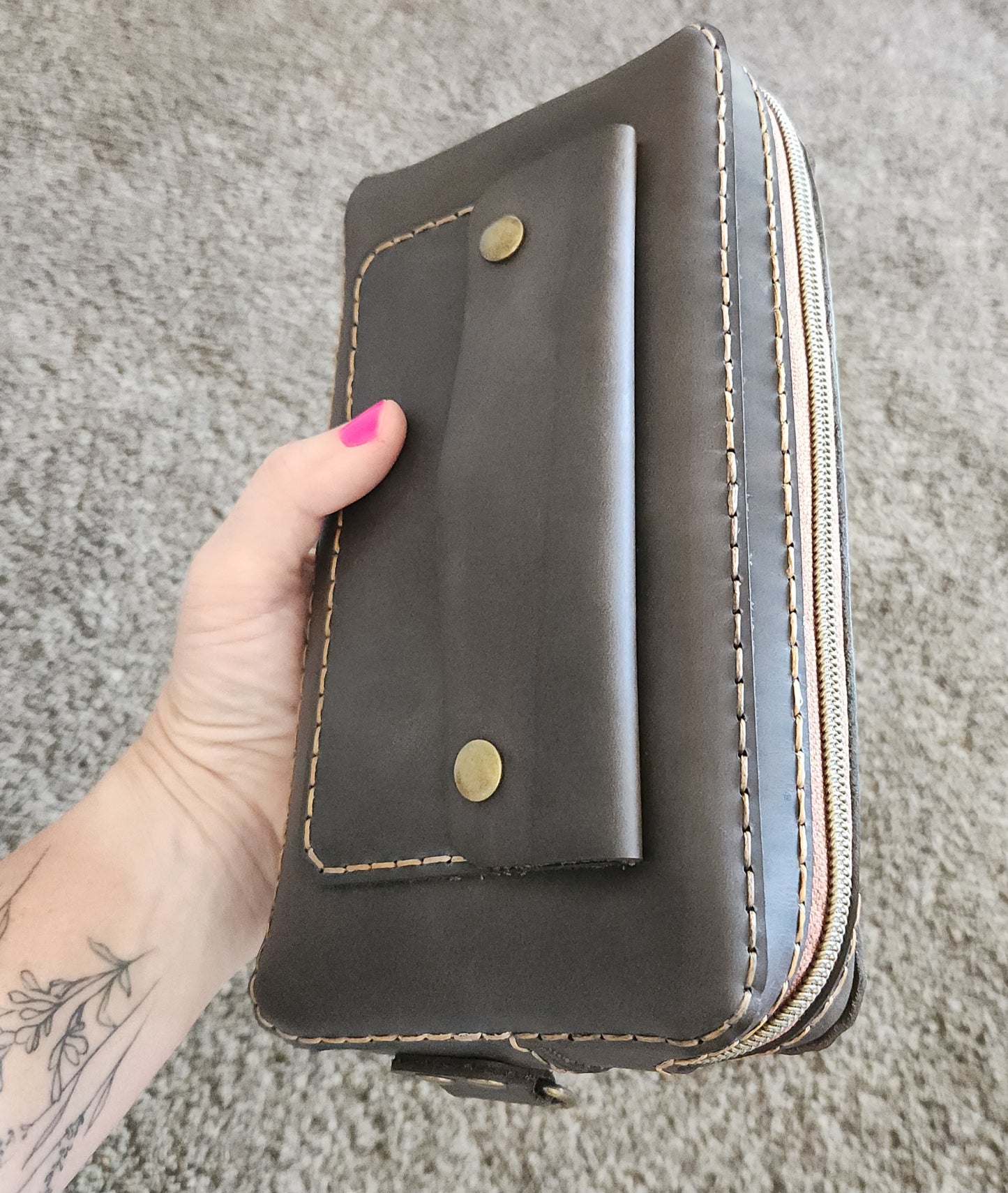 XL Clutch crazy horse grey