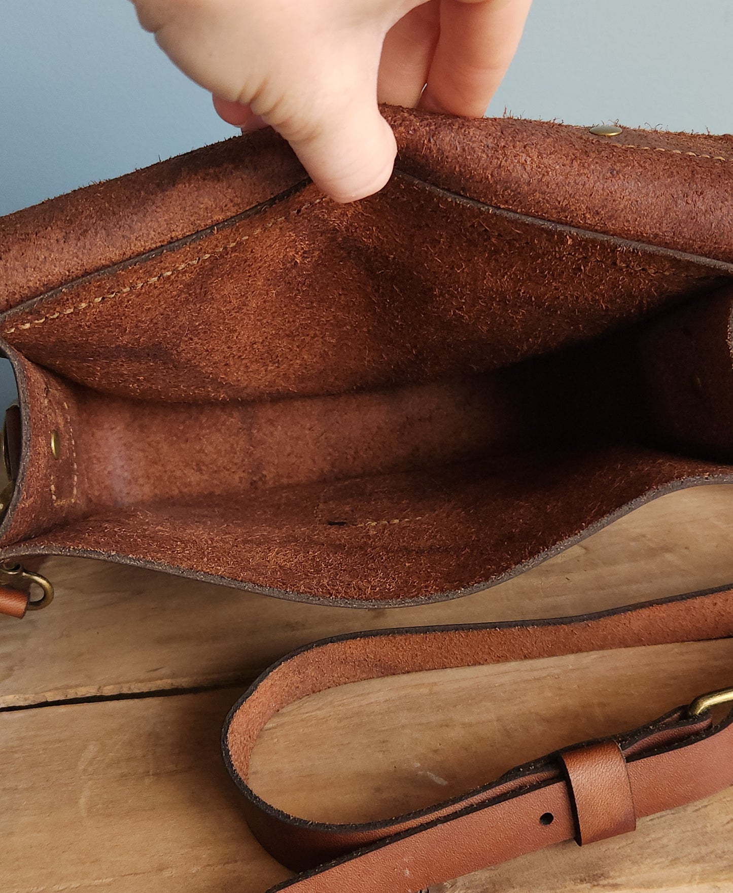 Mini leather satchel