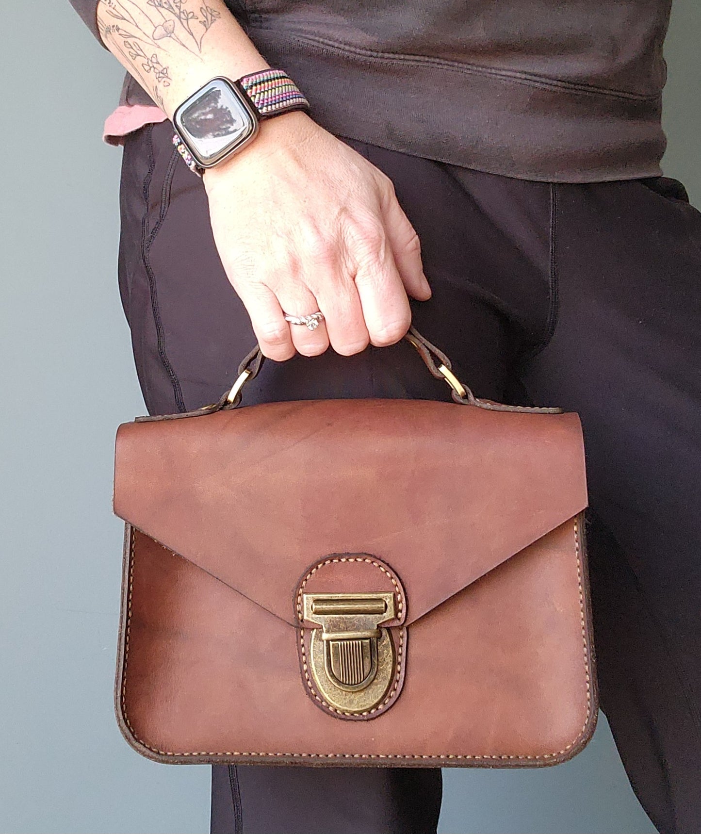 Mini leather satchel