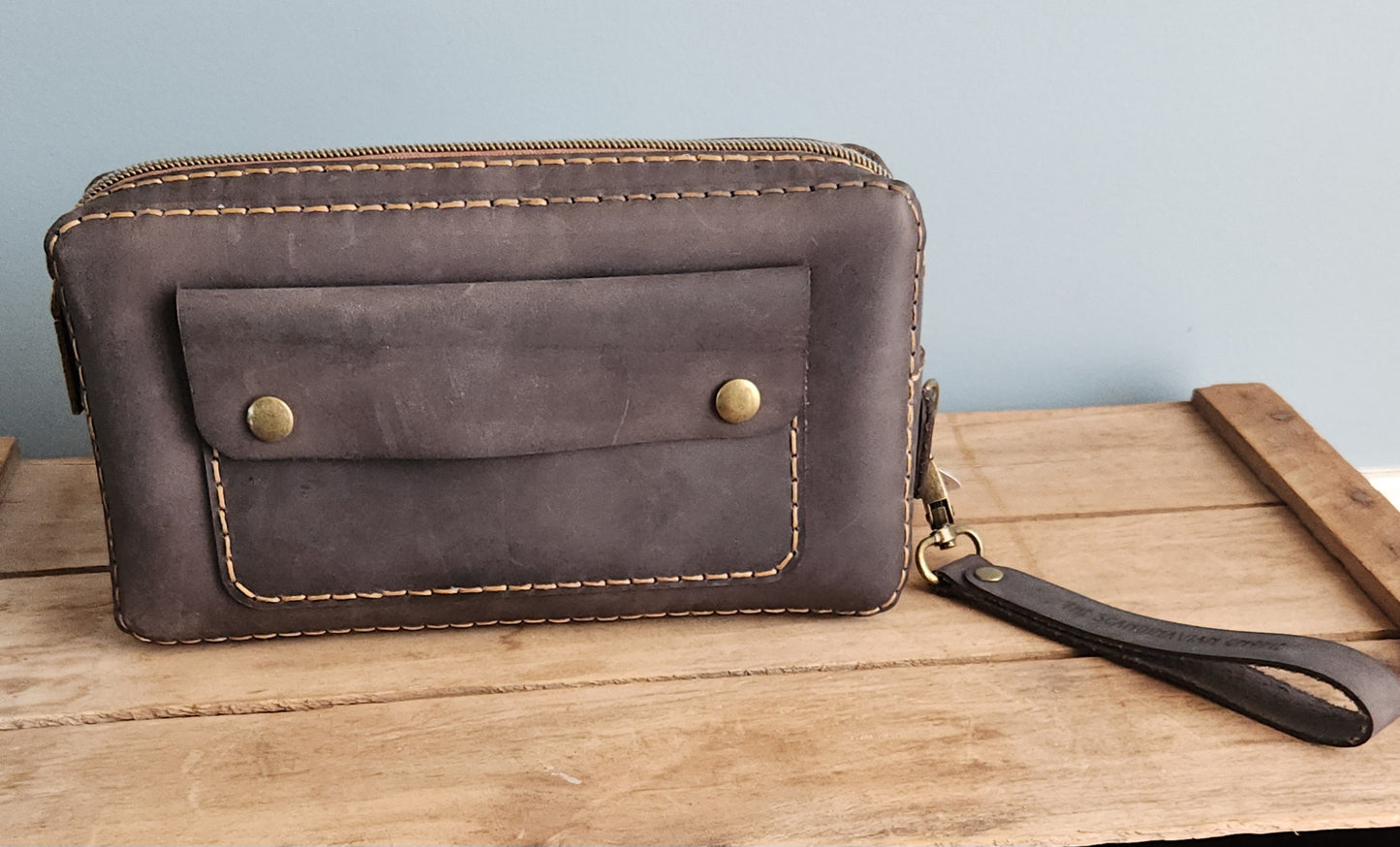 XL Clutch crazy horse grey