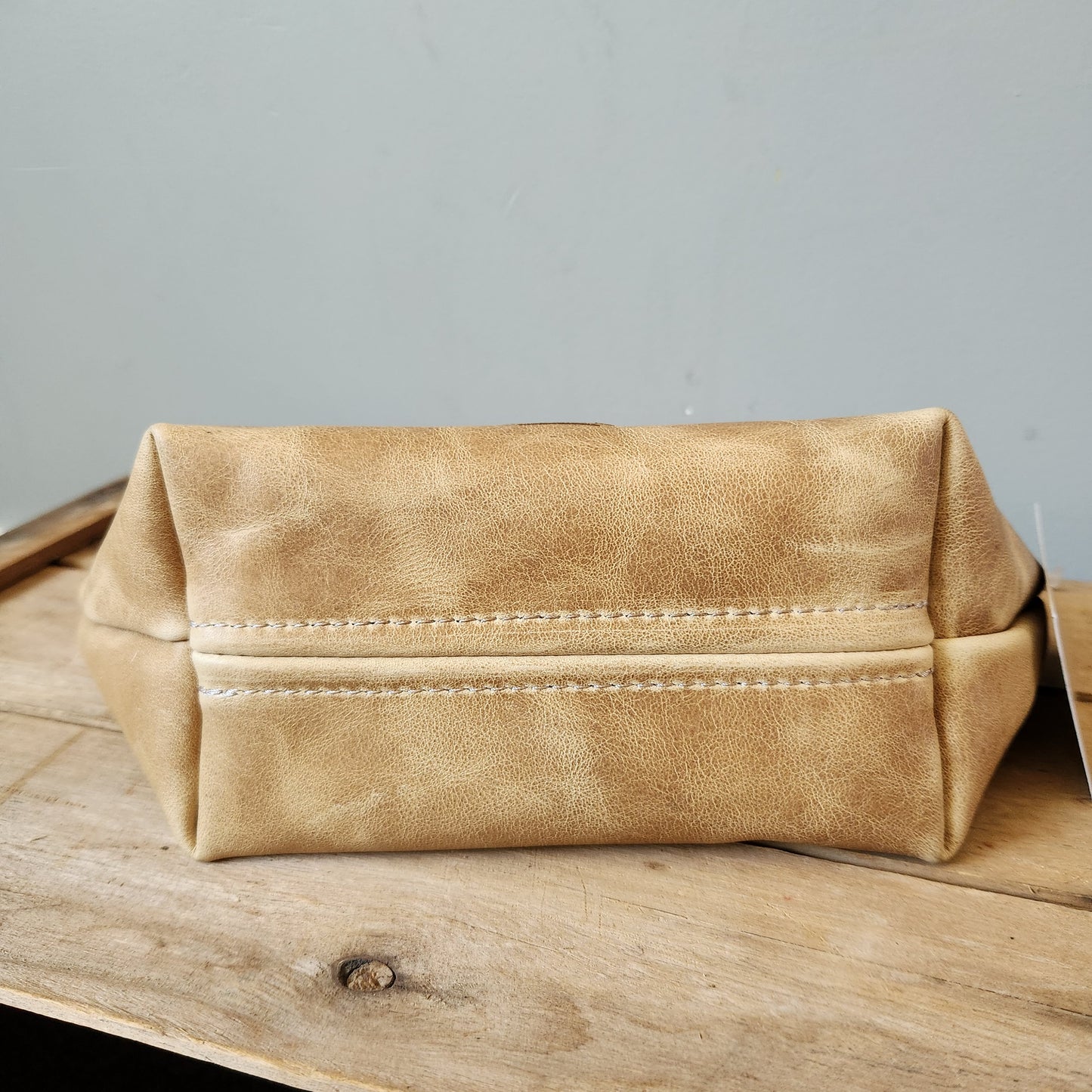 Light tan large makeup bag