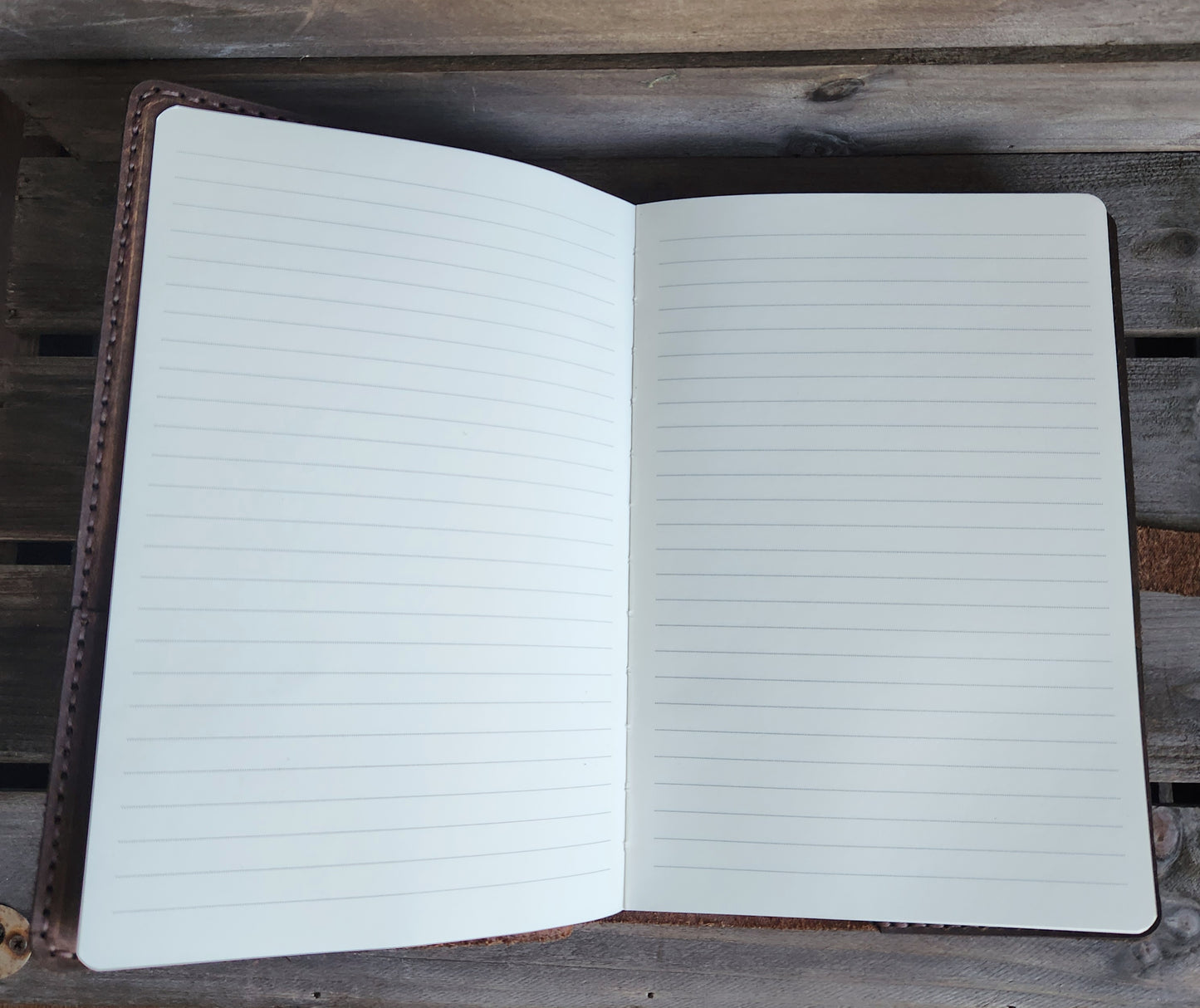 Rustic brown leather journal