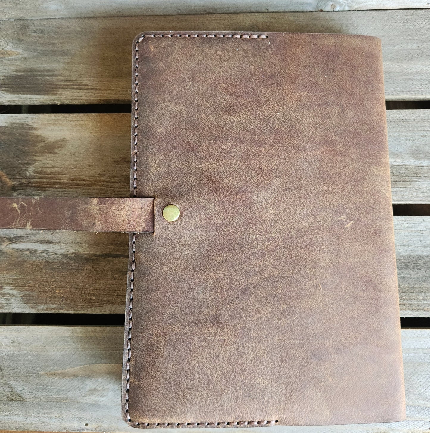 Rustic brown leather journal