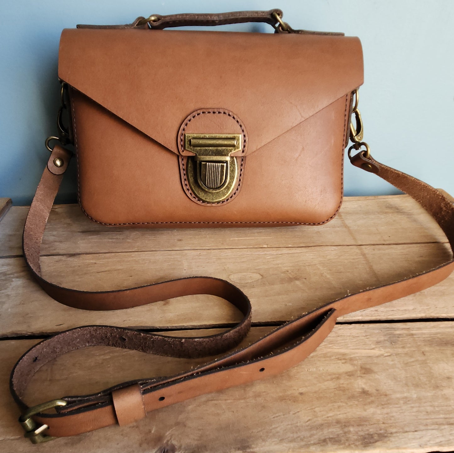 Mini leather satchel